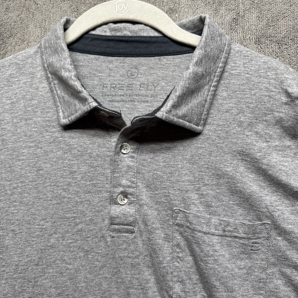 Free Fly‎ Polo Shirt Mens Large Gray Bamboo Stretch Outdoor